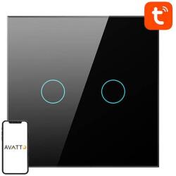 Avatto Smart Light Switch ZigBee Avatto LZTS02-EU-B2 2 Way No Neutral TUYA (black) (LZTS02-EU-B2)