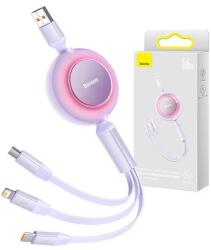 Baseus Bright Mirror 3, 3 az 1-ben Mikro USB / Lightning / USB-C kábel, 66W / 2A, 1, 1 m (lila) (CAMJ010105)