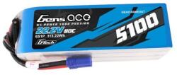 Gens ace G-Tech 5100mAh 80C 22.2V 6S1P Lipo Battery Pack with EC5 plug (GEA516S80E5GT)