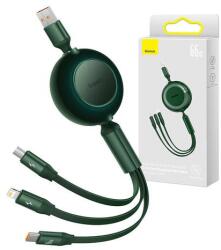 Baseus Bright Mirror 3, 3 az 1-ben Micro-USB / Lightning / USB-C kábel, 66W / 2A, 1, 1 m (zöld) (CAMJ010106)