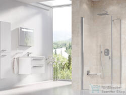 RAVAK CHROME CRV1+CPS 80x90 cm-es nyílóajtós, zuhanykabin oldalfallal, króm/transparent 1QV40C01Z1SET80CPS90 (1QV40C01Z1SET80CPS90)