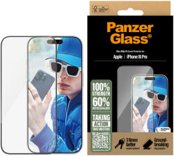 Panzer Стъклен протектор PanzerGlass за iPhone 16 Pro, Ultra-Wide Fit
