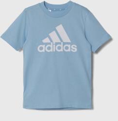 Adidas gyerek pamut póló U BL TEE nyomott mintás, IX9570 - kék 128