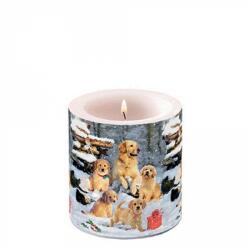Ambiente Karácsonyi ávilágítós gyertya 8x7, 5cm Golden retriever