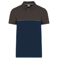 Designed To Work WK210 kétszinű, környezetbarát rövid ujjú galléros póló Designed To Work, Navy/Dark Grey-4XL (wk210nv-dg-4xl)