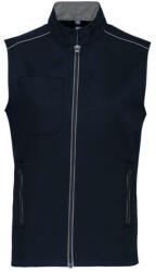 Designed To Work WK6148 férfi mellény három zsebbel és kontrasztos díszítésekkel Designed To Work, Navy/Silver-4XL (wk6148nv-si-4xl)