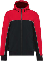 Designed To Work WK450 kétszínű három rétegű, kapucnis softshell dzseki Designed To Work, Black/Red-XL (wk450bl-re-xl)