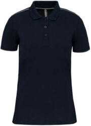 Designed To Work WK271 rövid ujjú Női galléros póló, kontrasztos diszítésekkel Designed To Work, Navy/Silver-XS (wk271nv-si-xs)