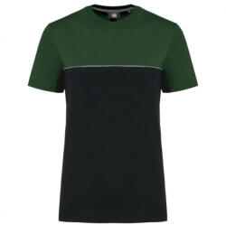 Designed To Work WK304 kétszinű strapabíró unisex kereknyakú rövid ujjú póló Designed To Work, Black/Forest Green-L (wk304bl-fo-l)