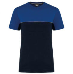 Designed To Work WK304 kétszinű strapabíró unisex kereknyakú rövid ujjú póló Designed To Work, Navy/Royal Blue-4XL (wk304nv-ro-4xl)
