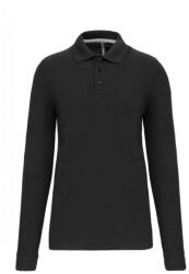 Designed To Work WK276 hosszú ujjú galléros férfi piké póló Designed To Work, Dark Grey-2XL (wk276dg-2xl)