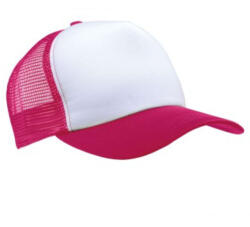 K-UP KP111 hálós baseball sapka 5 paneles K-UP, White/Fuchsia-U (kp111wh-fu-u)