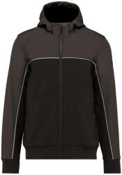 Designed To Work WK450 kétszínű három rétegű, kapucnis softshell dzseki Designed To Work, Black/Dark Grey-S (wk450bl-dg-s)