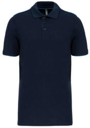 Designed To Work WK270 rövid ujjú férfi galléros póló, kontrasztos diszítésekkel Designed To Work, Navy/Light Royal Blue-L (wk270nv-lro-l)
