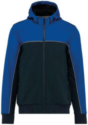 Designed To Work WK450 kétszínű három rétegű, kapucnis softshell dzseki Designed To Work, Navy/Royal Blue-L (wk450nv-ro-l)