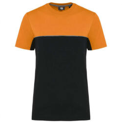 Designed To Work WK304 kétszinű strapabíró unisex kereknyakú rövid ujjú póló Designed To Work, Black/Orange-3XL (wk304bl-or-3xl)
