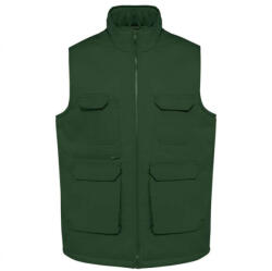 Designed To Work WK607 bélelt unisex mellény sok zsebbel Designed To Work, Forest Green-S (wk607fo-s)