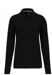 Designed To Work WK276 hosszú ujjú galléros férfi piké póló Designed To Work, Black-2XL (wk276bl-2xl)