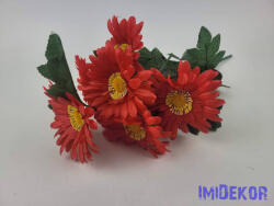 Gerbera 7 ágú csokor 42 cm - Piros