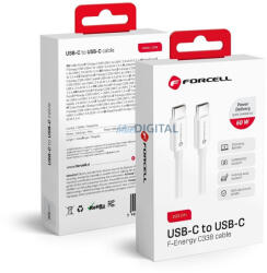 Forcell kabel Type-C kábel Type-C QC4.0 3A/20V PD60W C338 2m fehér