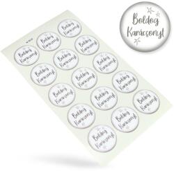  Matrica - Boldog karácsonyt fehér-szürke 15db/lap