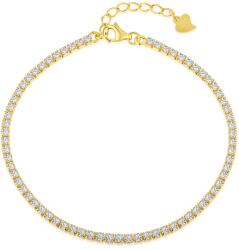 Modart Bratara tennis argint, dama, argint 925 placat cu aur, pietre albe 2 mm, reglabila, 3, 87gr (850)
