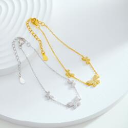 Modart Bratara reglabila argint fluture, dama, argint 925/argint 925 placat cu aur, pietre albe, argintiu/auriu, 1, 92 gr (1320)