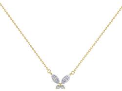 Modart Lantisor argint cristale, dama, argint 925 placat cu aur, zirconii albe, auriu, 2, 63 gr (1216)