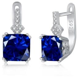 Modart Cercei argint tortite, dama, argint 925, cristal albastru safir, argintiu, 3, gr (1399)