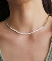 Modart Colier aur dama cu cristale 2 mm, inchidere aur 14k, choker aur si miyuki, coliere aur si pietre naturale, colier summer festival (1550)