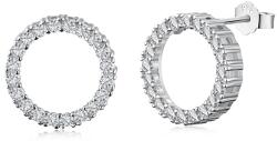 Modart Cercei rotunzi argint, dama, argint 925, zirconii albe, 2, 56gr (846)