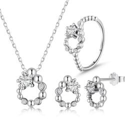 Modart Set argint, lantisor cu pandantiv, inel, cercei, dama, argint 925, argintiu, 5, 7 gr (950)