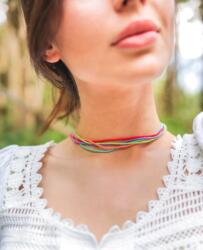 Modart Colier aur la baza gatului cu cristale 2 mm, inchidere aur 14k, choker aur si miyuki, coliere aur si pietre naturale, colier summer festival (1549)
