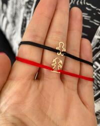 Modart Bratara aur, copil/adult, aur 14k, silueta contur fetita/baietel, snur reglabil, auriu (1353)