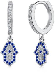 Modart Cercei argint rotunzi cristale mana fatimei hamsa, dama, argint 925, 2, 4 gr (1210)