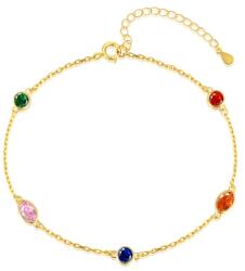 Modart Bratara fina argint cu pietre colorate din argint, bratari argint femei, dama, argint 925/argint 925 placat cu aur, argintiu/auriu, 2, 14 gr (1321)