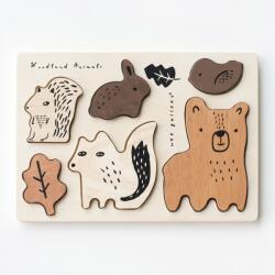 Wee Gallery - Fa tálcás kirakó kicsiknek- erdei állatos (ZKUKwg5028)