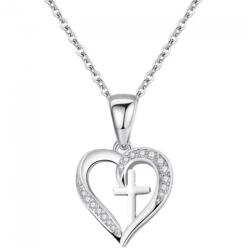 HARAHU Colier Elegant Cross - Argintiu KP28756