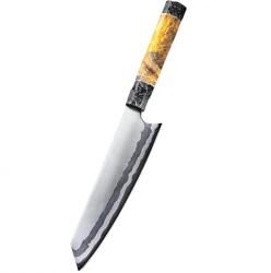 HARAHU Cuțit de bucătărie Damasc Fujisawa - Kiritsuke/Negru/Galben KP27632