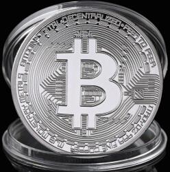 HARAHU Monedă Bitcoin - Argintie KP3143 Moneda