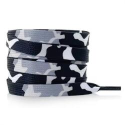 HARAHU Sireturi de încălțăminte camuflaj - Negru KP32709