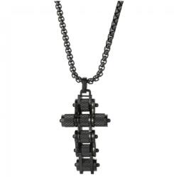 HARAHU Colier Chain Cross - Negru KP29312