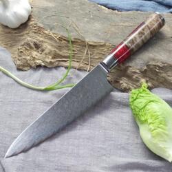 HARAHU Cuțit de bucătărie damasc HA-14032 - Chef / Roșu KP14032