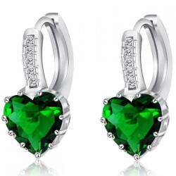 HARAHU Cercei Silver Heart - Verde KP21152