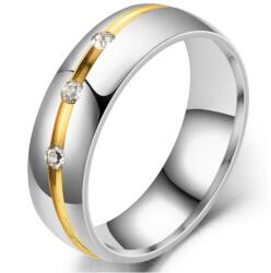 HARAHU Inel Femei LO-17388 - argintiu / auriu / 52 mm KP17388