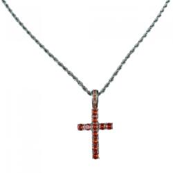 HARAHU Colier ZC-22769 - Argintiu / Portocaliu KP22769