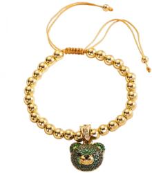 HARAHU Brățară Bear - Aurie / Verde KP28483