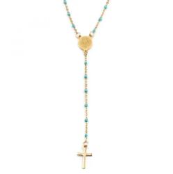 HARAHU Colier Classical Cross - Aurie / Turcoază KP29910