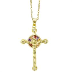 HARAHU Colier Golden Cross-Auriu KP32651