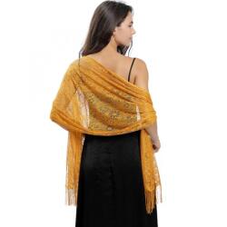 HARAHU Fular cu dantelă - Galben KP33775
